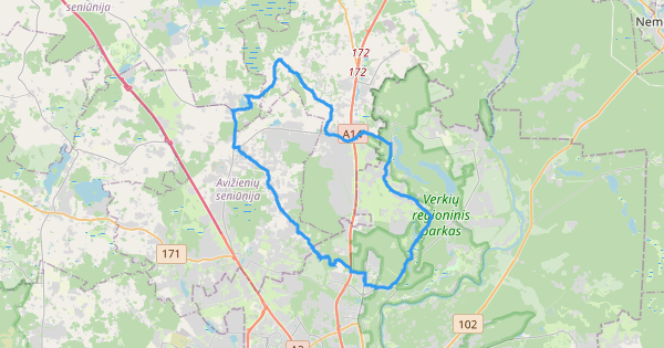 Riešės apylinkių žvyrkeliais iki Verkių regioninio parko
